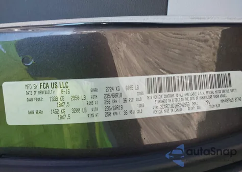 2017 Chrysler Pacifica Touring-L z USA, uszkodzony, nr VIN 2C4RC1BG1HR542059